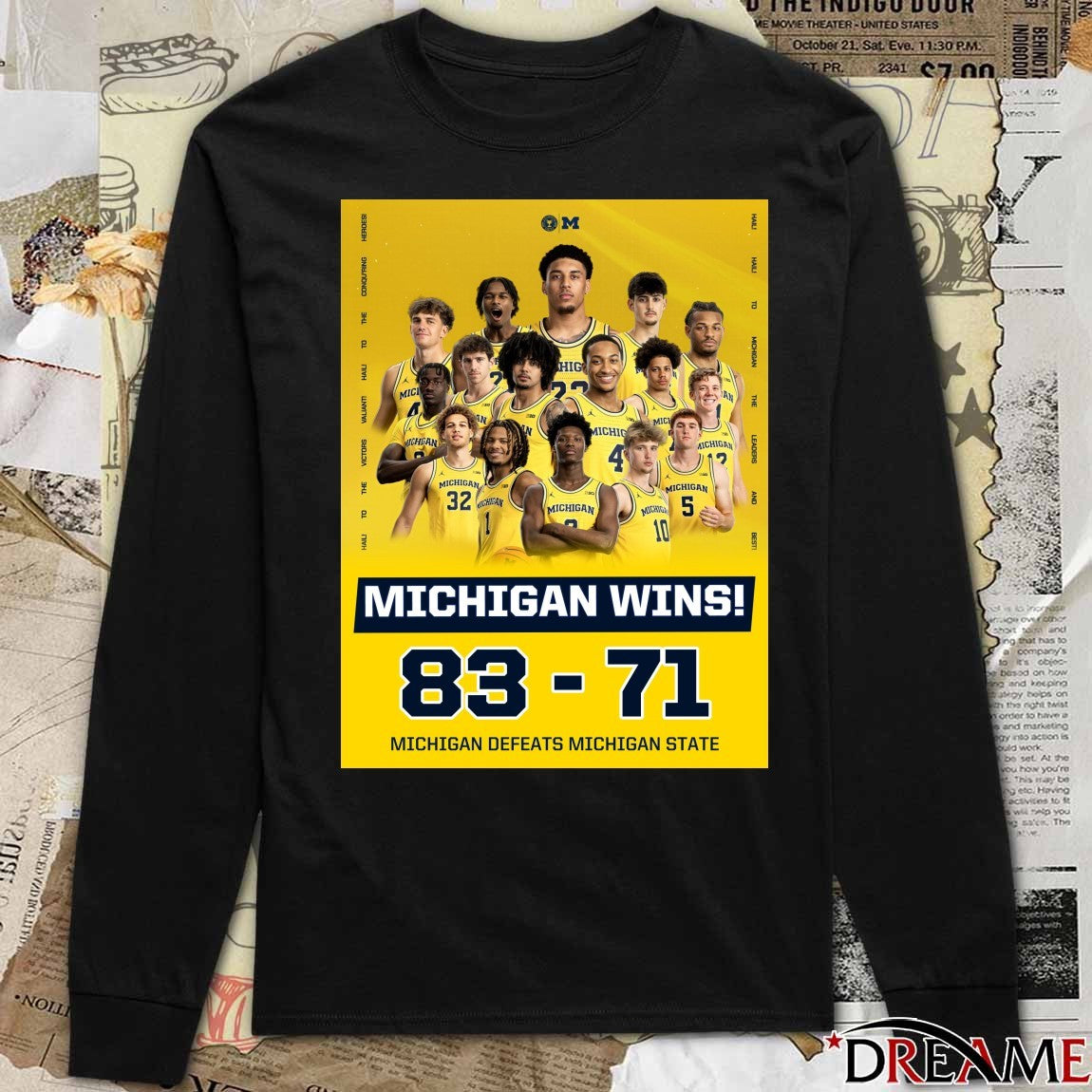 Michigan Wins Final Score 83 – 71 Michigan Defeats Michigan State Poster t-shirt