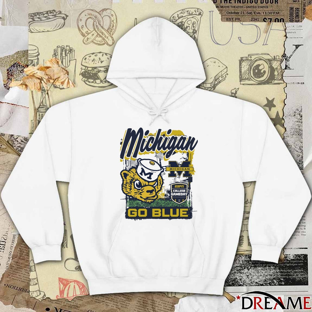 Michigan Wolverines ESPN College GameDay Go Blue Michigan Mascot t-shirt