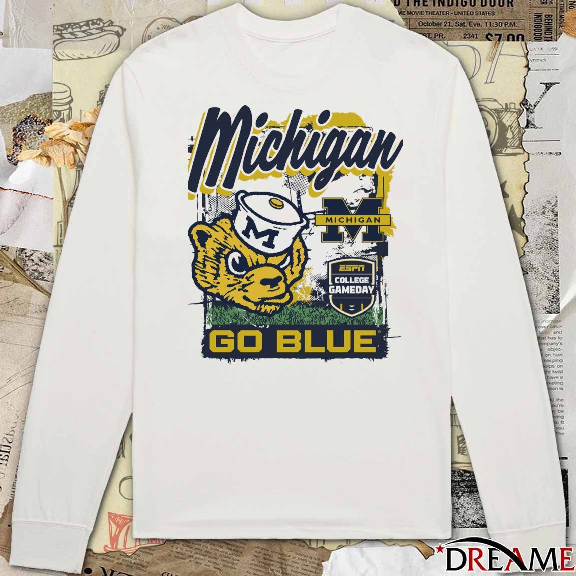 Michigan Wolverines ESPN College GameDay Go Blue Michigan Mascot t-shirt