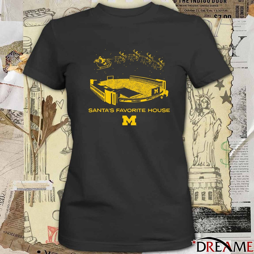 Michigan Wolverines Football Santa’s Favorite House t-shirt