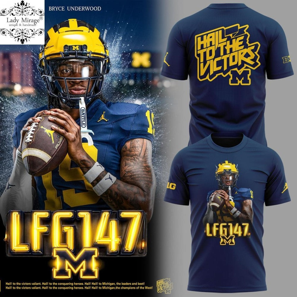 Michigan Wolverines Under Wood Hail To The Victors Shirt