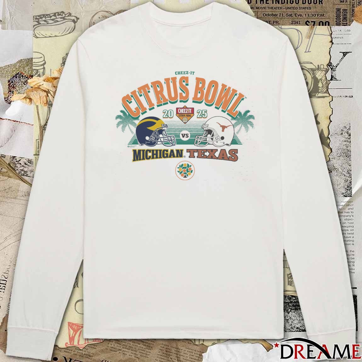 Michigan Wolverines Vs Texas Longhorns 2025 Cheez-It Citrus Bowl 2-Team Helmet t-shirt
