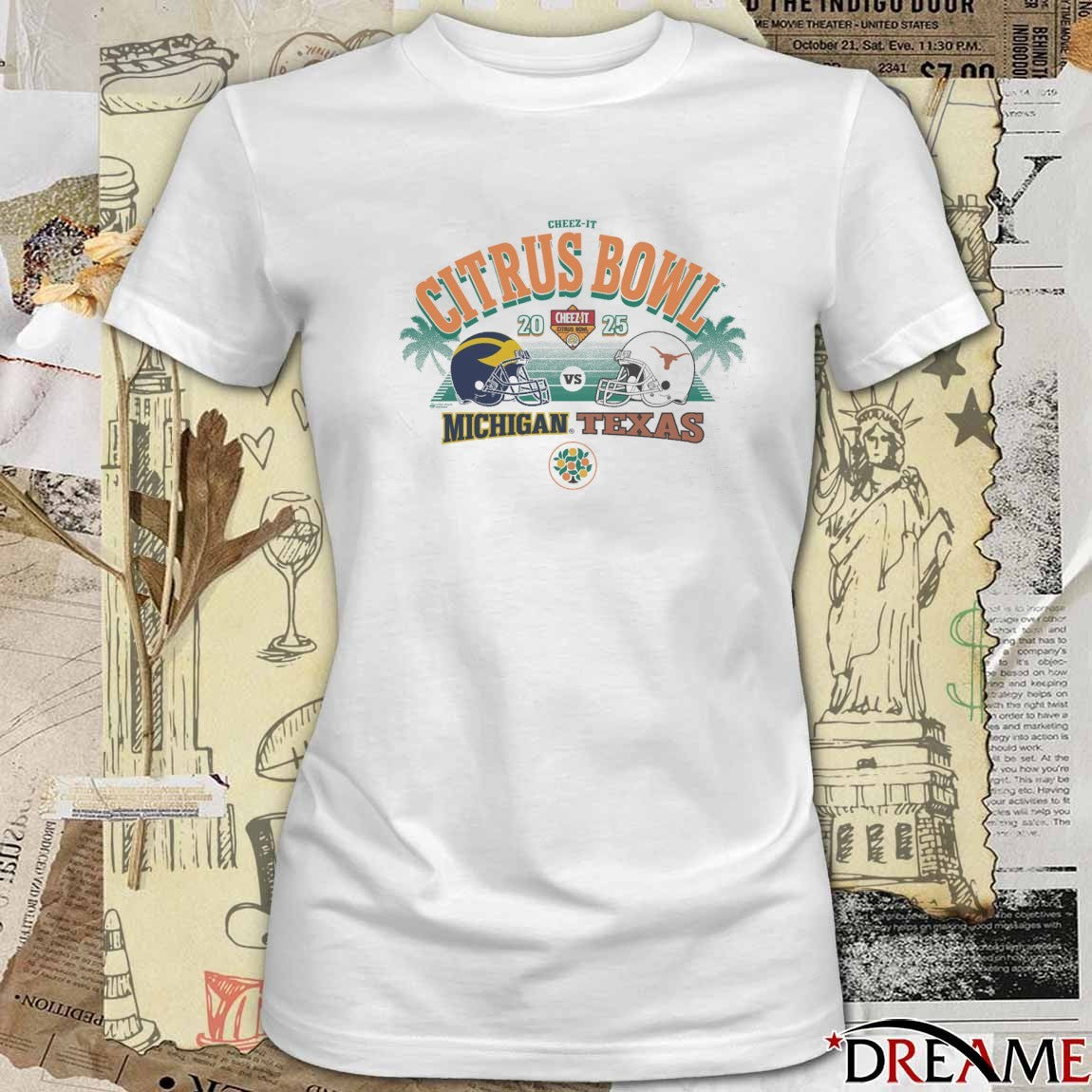 Michigan Wolverines Vs Texas Longhorns 2025 Cheez-It Citrus Bowl 2-Team Helmet t-shirt