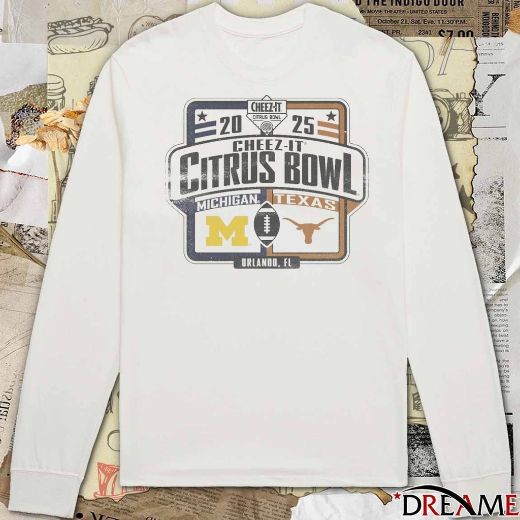 Michigan Wolverines Vs Texas Longhorns 2025 Cheez-It Citrus Bowl Game Dueling Orlando FL t-shirt