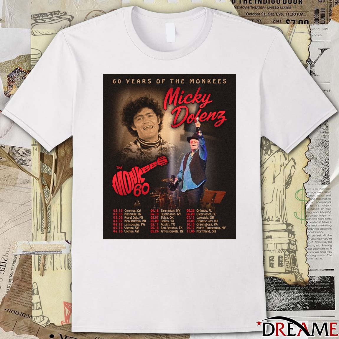 Micky Dolenz 60 Years of The Monkees The Monkees February 12, 2026, in Solana Beach, California Poster t-shirt