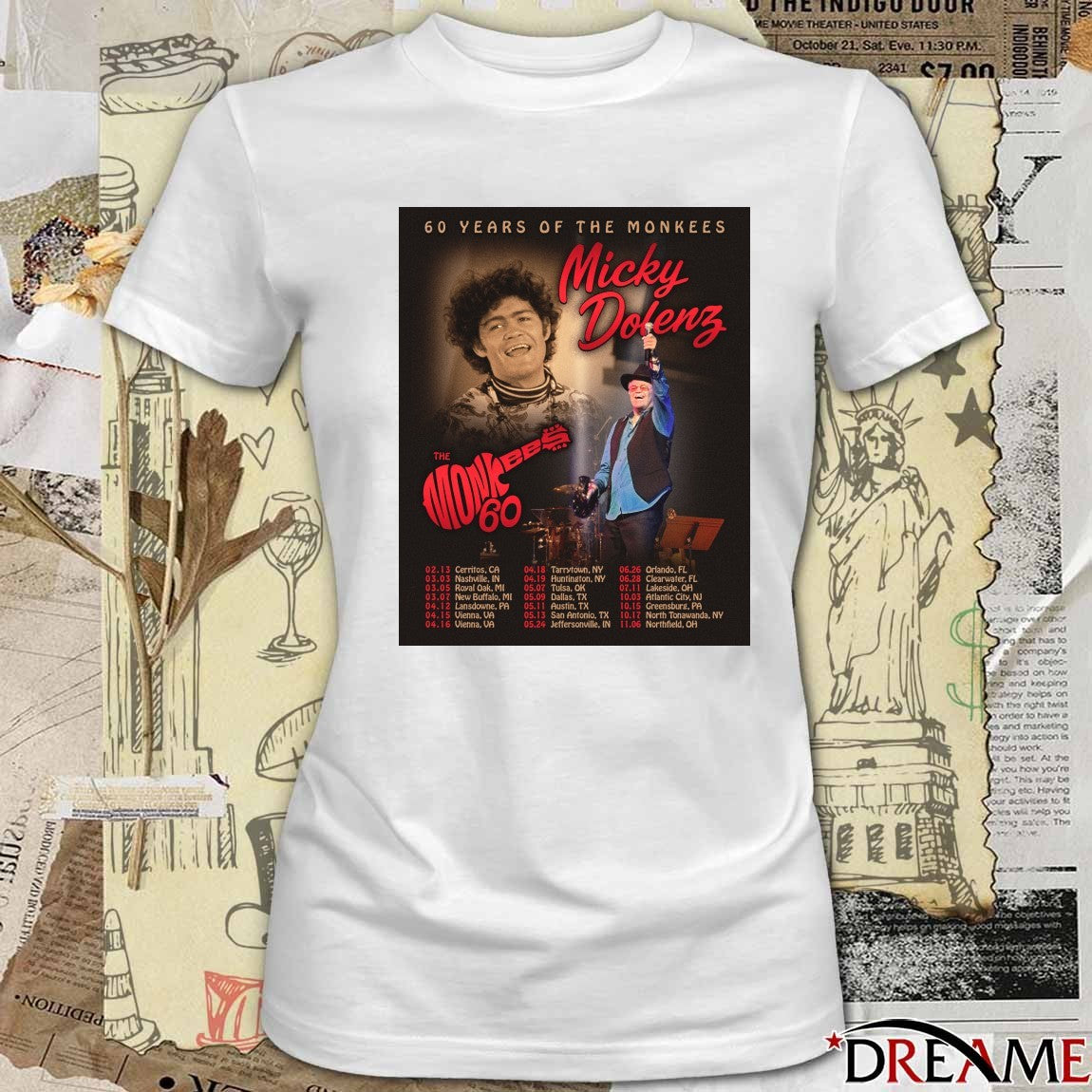 Micky Dolenz 60 Years of The Monkees The Monkees February 12, 2026, in Solana Beach, California Poster t-shirt