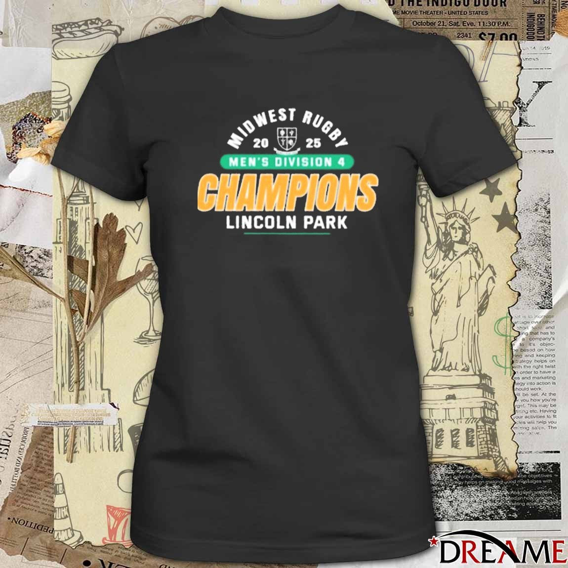 Midwest Rugby Men’s Division 4 Champions Lincoln Park 2025 t-shirt
