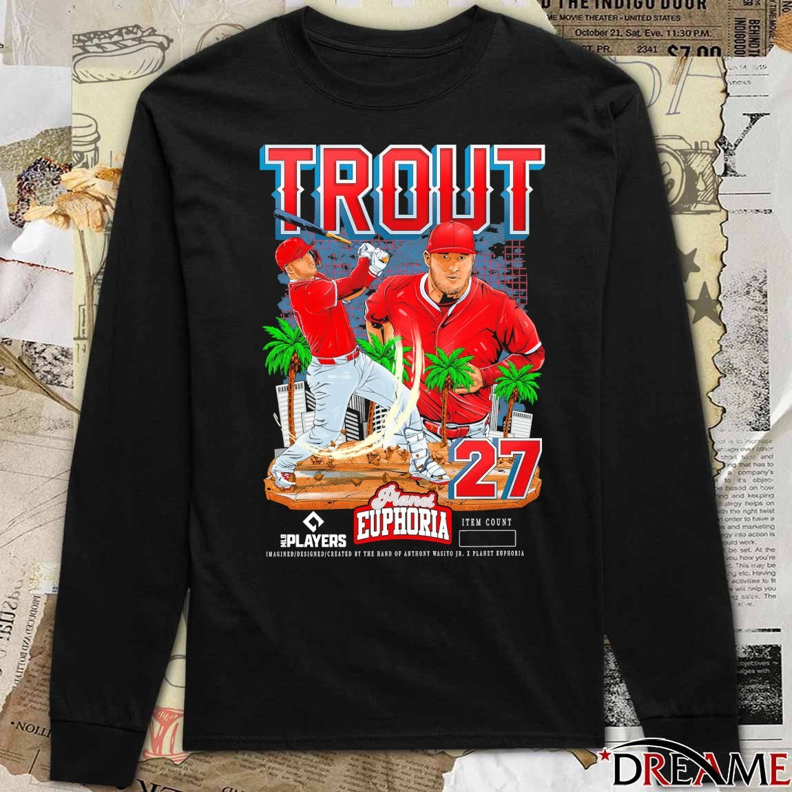 Mike Trout Los Angeles Angels MLB Players Planet Euphoria Artwork 2026 t-shirt