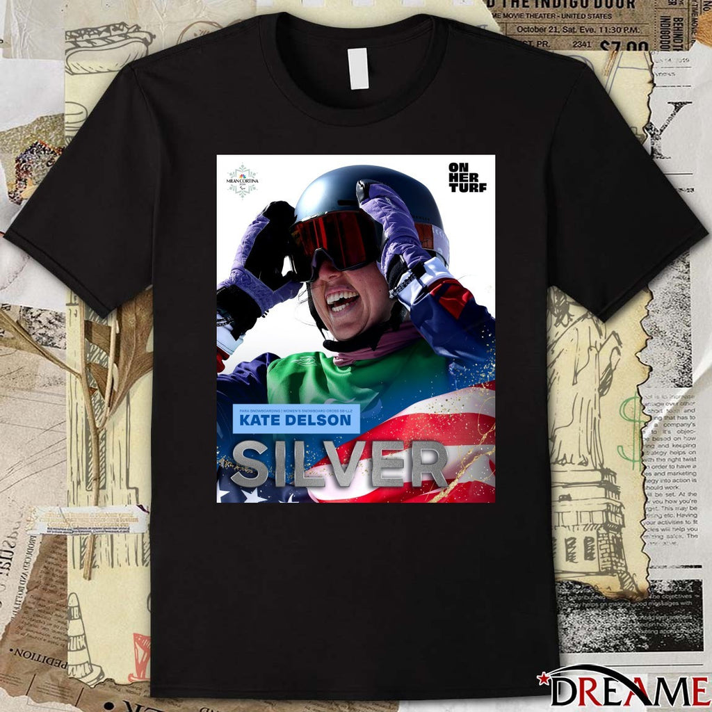 Milano Cortina 2026 Para Snowboarding Women’s Snowboard Cross Sb-ll2 Kate Delson Silver Medal t-shirt
