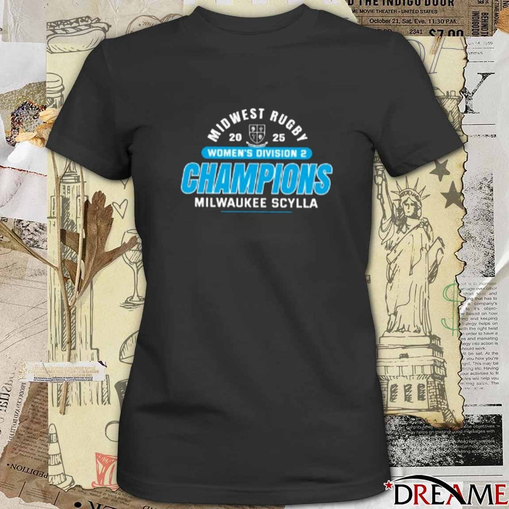 Milwaukee Scylla 2025 Midwest Rugby Women’s Division 2 Champions t-shirt