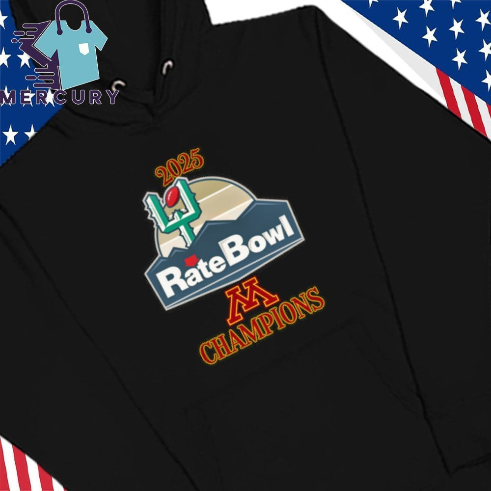 Minnesota Golden Gophers 2025 Rate Bowl Champions Logo Shirt