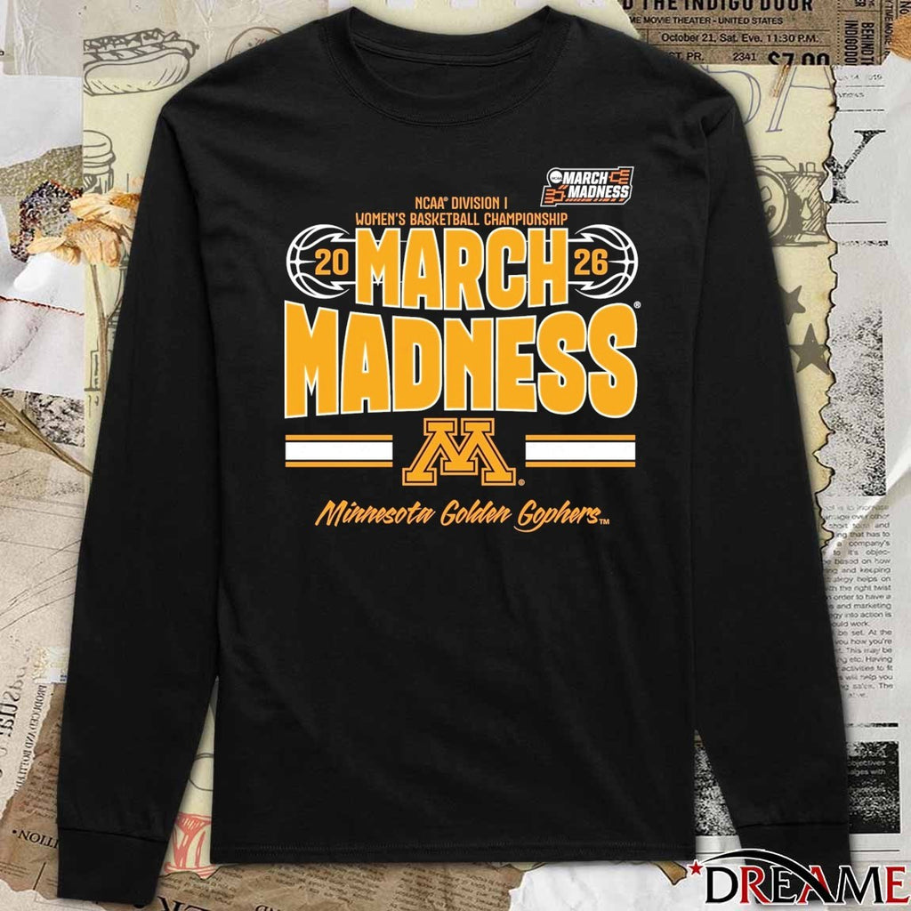 Minnesota Golden Gophers 2026 NCAA DI Women’s Basketball Tournament March Madness t-shirt