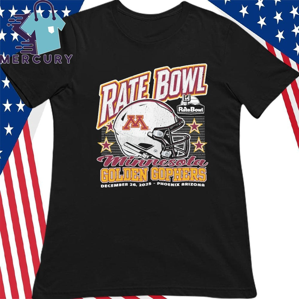 Minnesota Golden Gophers Football 2025 Rate Bowl Helmet Shirt