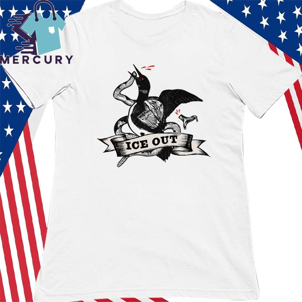 Minnesota Rebel Alliance ICE OUT MN State Bird Loon Protest + Resistance Shirt