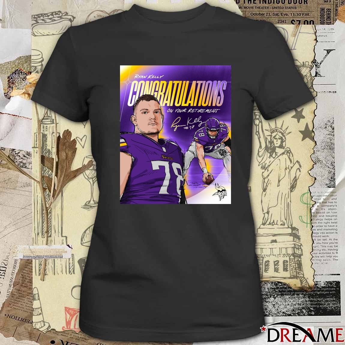 Minnesota Vikings Ryan Kelly Congratulations On Your Retirement Signature Poster t-shirt
