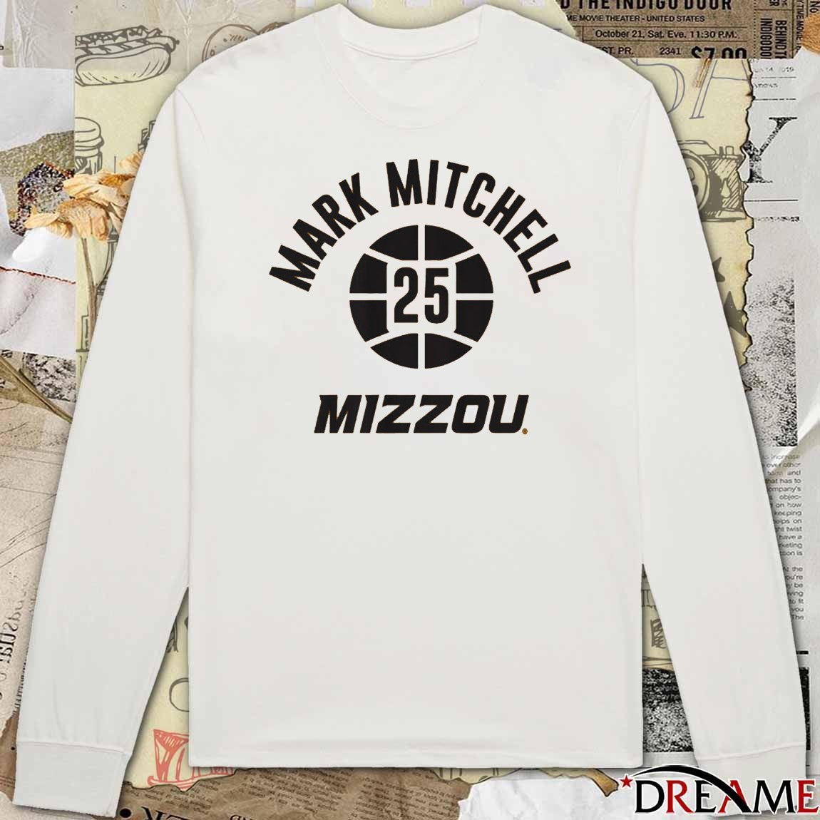 Missouri Tigers Basketball Mark Mitchell Name Number Ball t-shirt