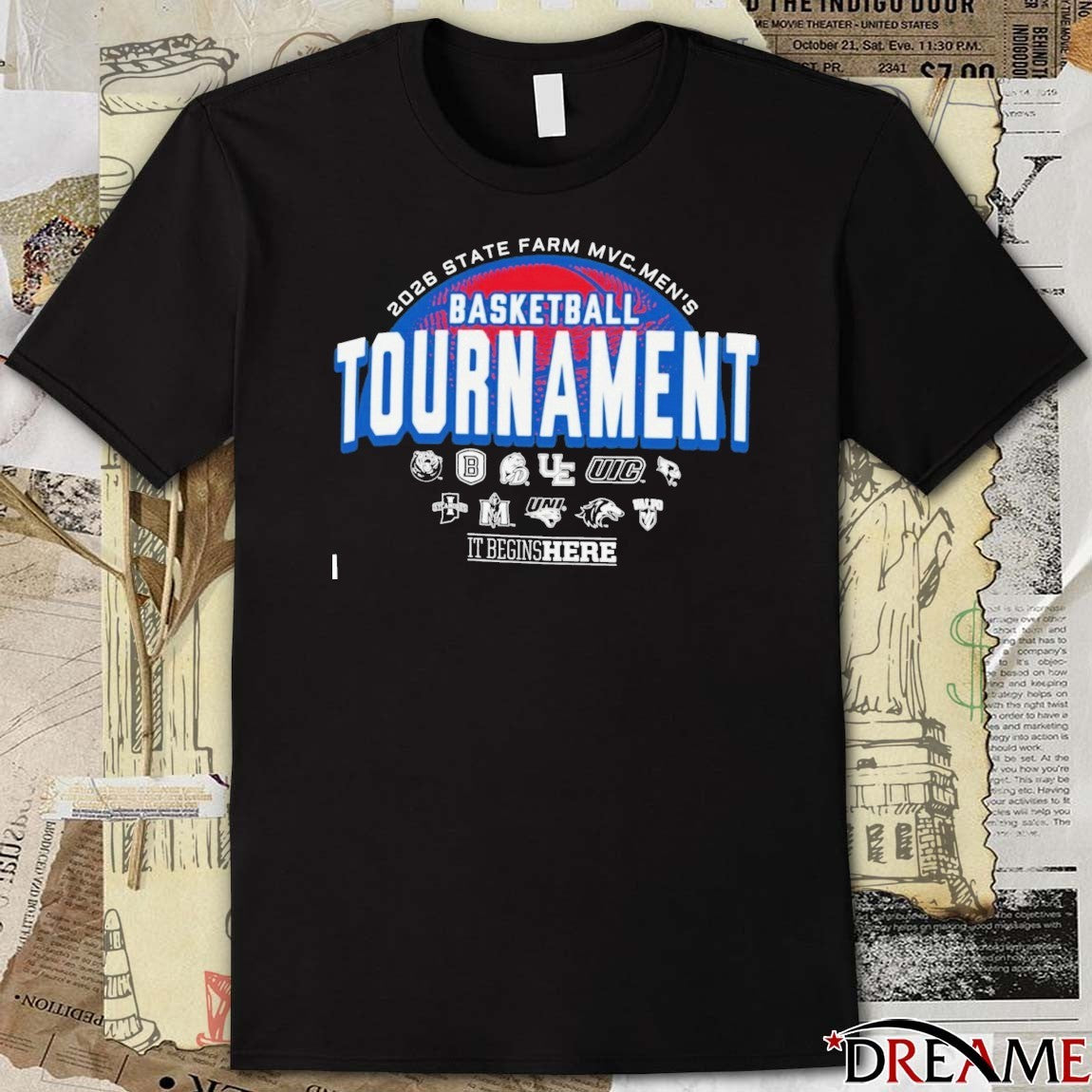 Missouri Valley Conference 2026 State Farm MVC Men’s Basketball Championship It Begins Here t-shirt