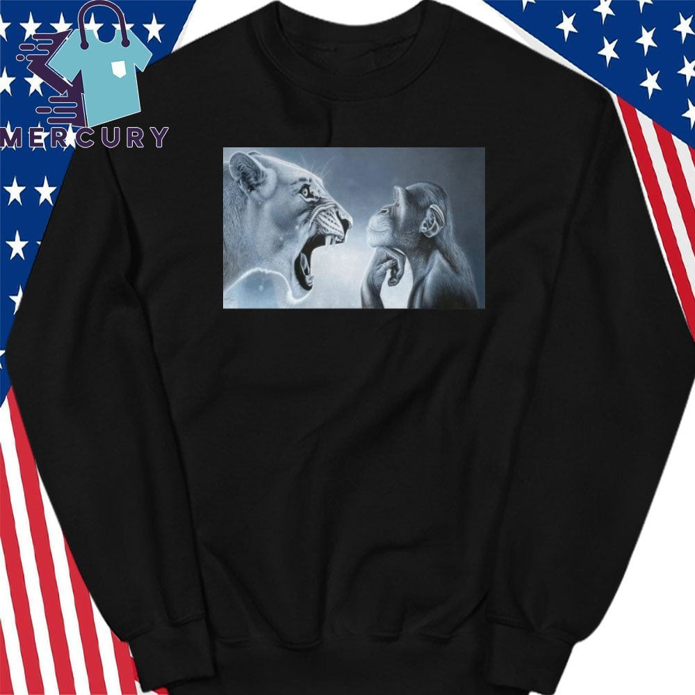 Monkey And Lion Stare Meme Meme Shirt