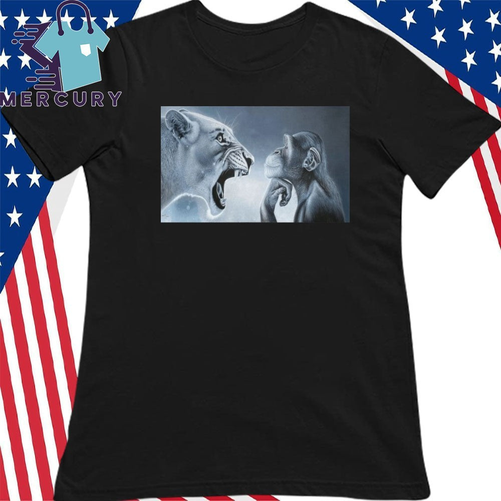 Monkey And Lion Stare Meme Meme Shirt