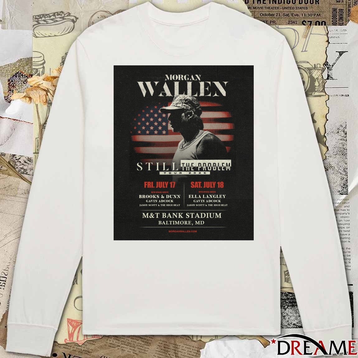 Morgan Wallen Still The Problem Tour 2026 July 17 – 18 M&T Bank Stadium Baltimore MD Poster t-shirt