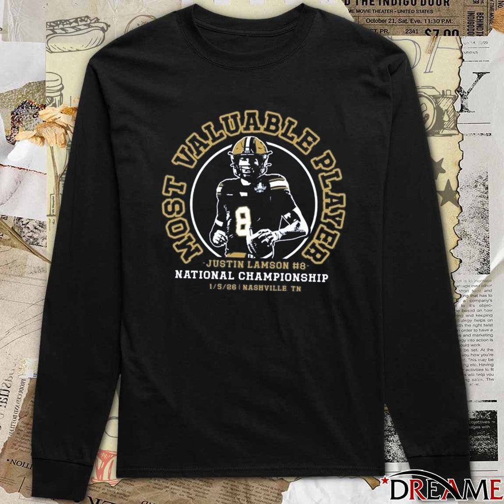 Most Valuable Player Justin Lamson National Championship Nashville TN t-shirt