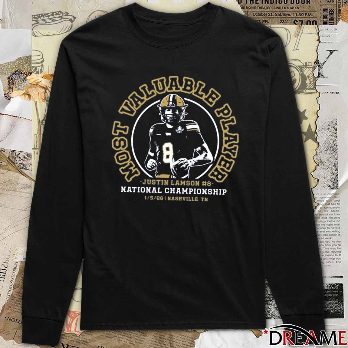 Most Valuable Player Justin Lamson National Championship Nashville TN t-shirt