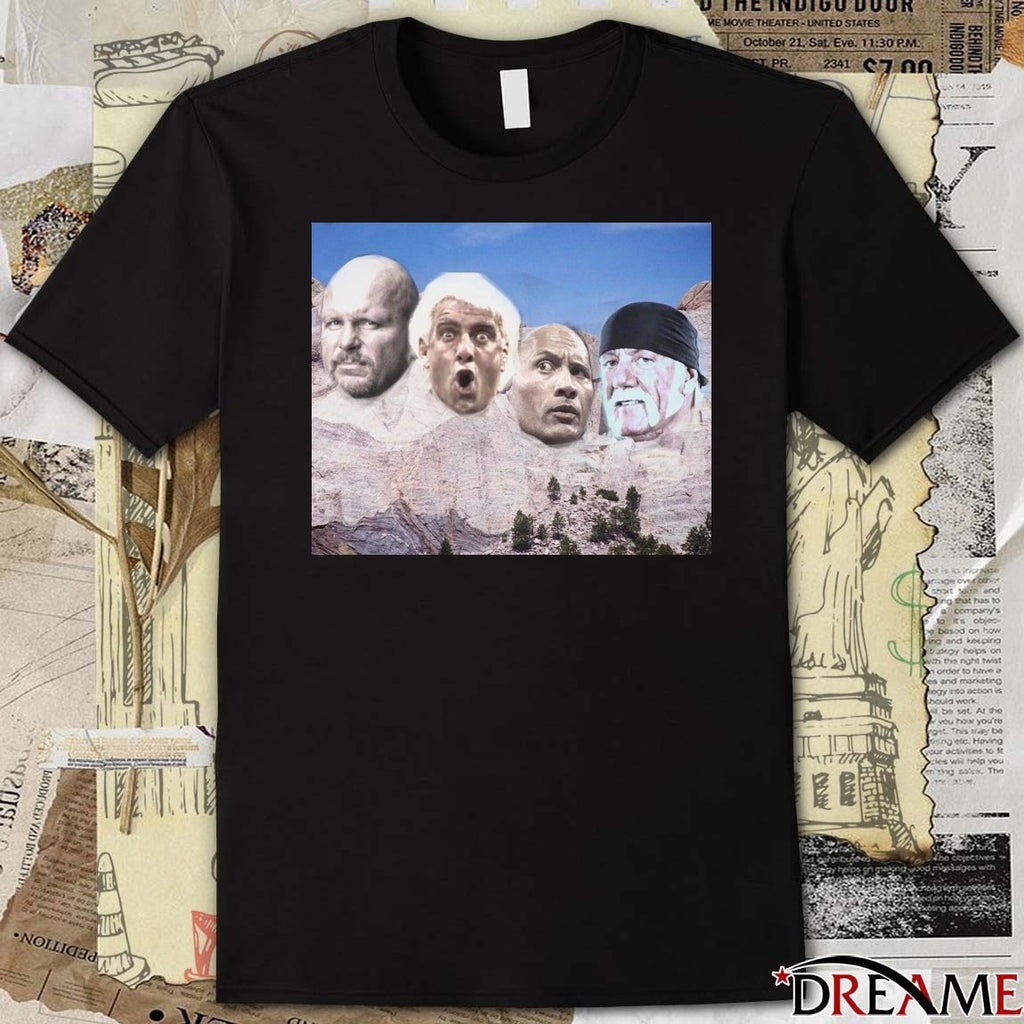 Mount Rushmore Of Wrestling George Washington, Thomas Jefferson, Theodore Roosevelt, and Abraham Lincoln t-shirt
