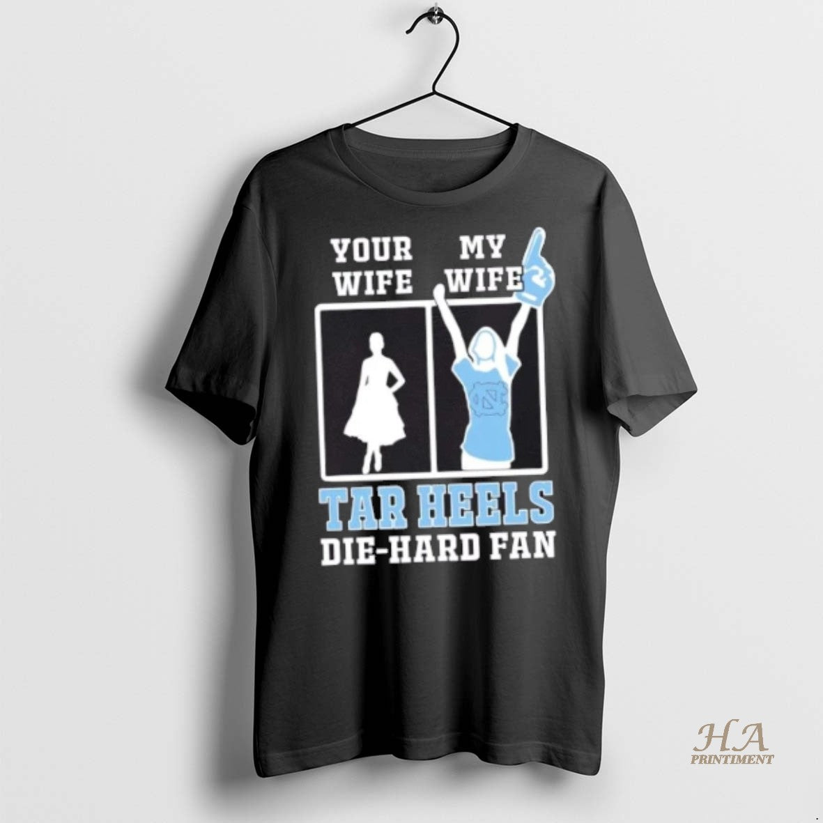 Official My Wife North Carolina Tar Heels Football Die Hard Fan Shirt