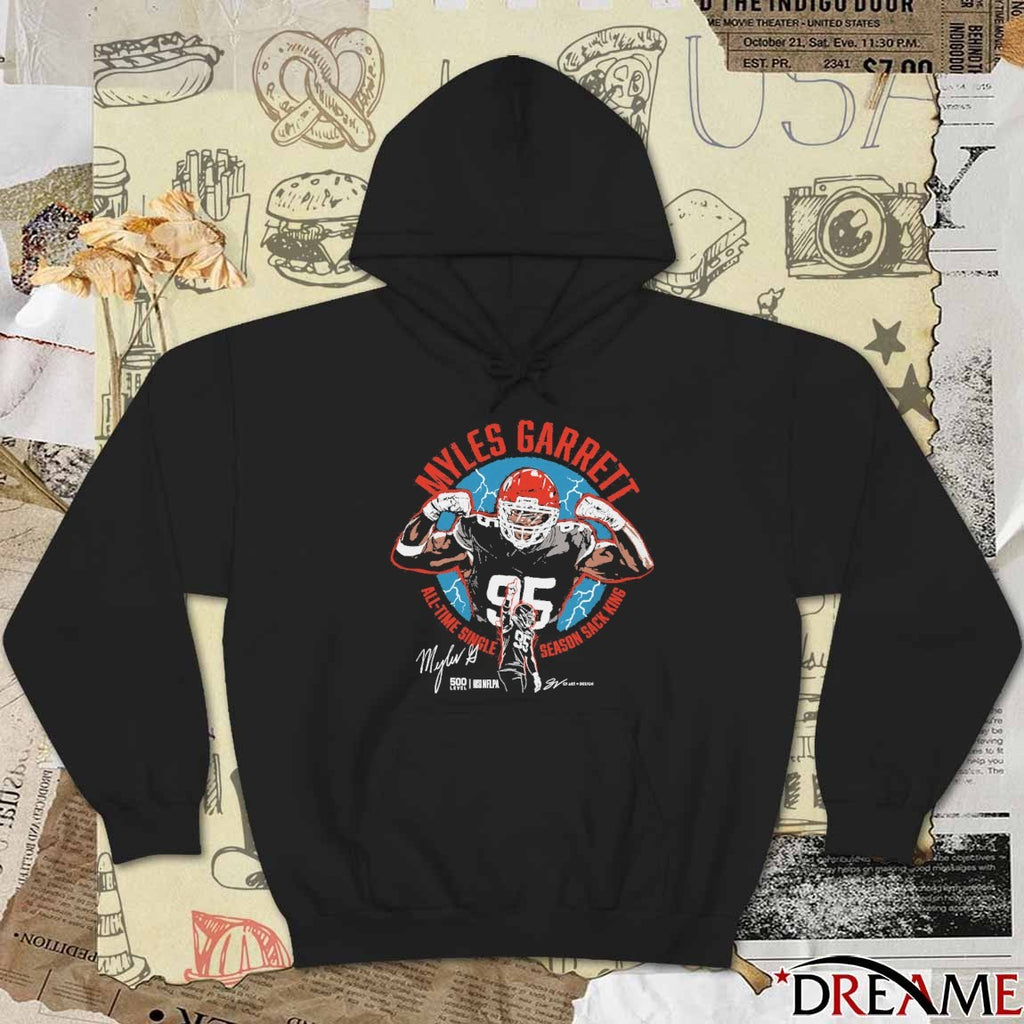 Myles Garrett Cleveland All-Time Single Season Sack King Signature t-shirt