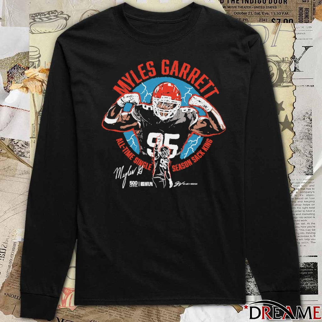 Myles Garrett Cleveland All-Time Single Season Sack King Signature t-shirt