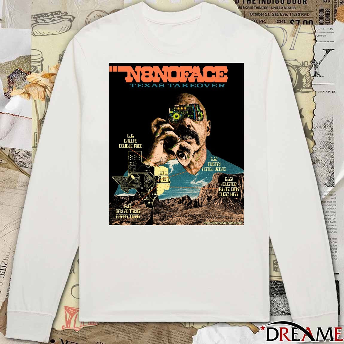 N8noface Texas Take Over Tour Dates and Venues 2026 Poster t-shirt