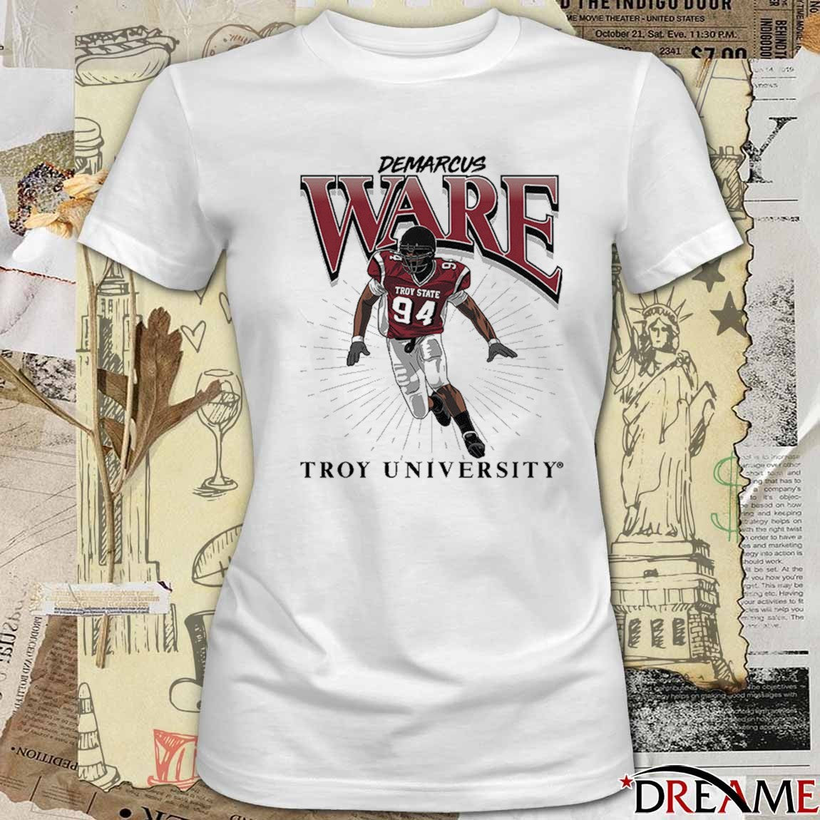 NCAA Football Troy Demarcus Ware Individual Caricature t-shirt