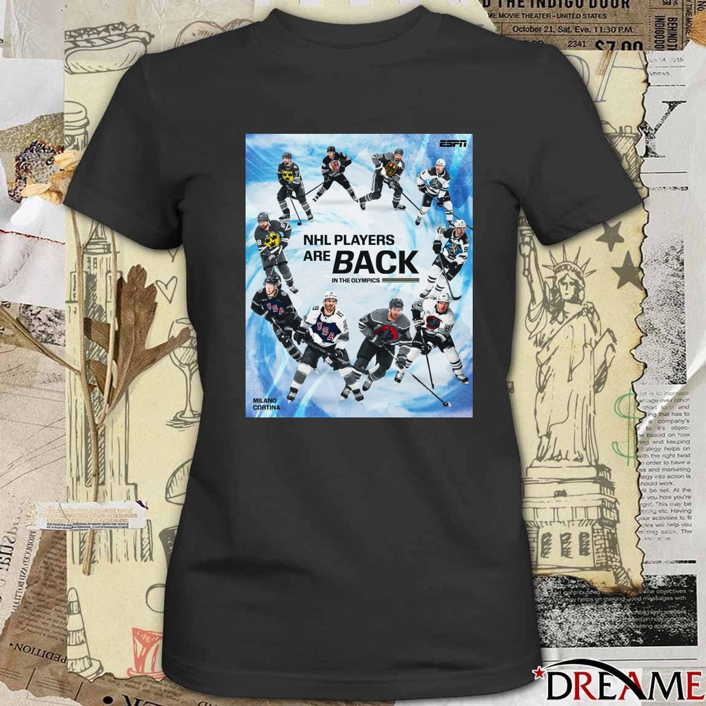 NHL Players Are Back In The Olympics Milano Cortina 2026 Poster t-shirt