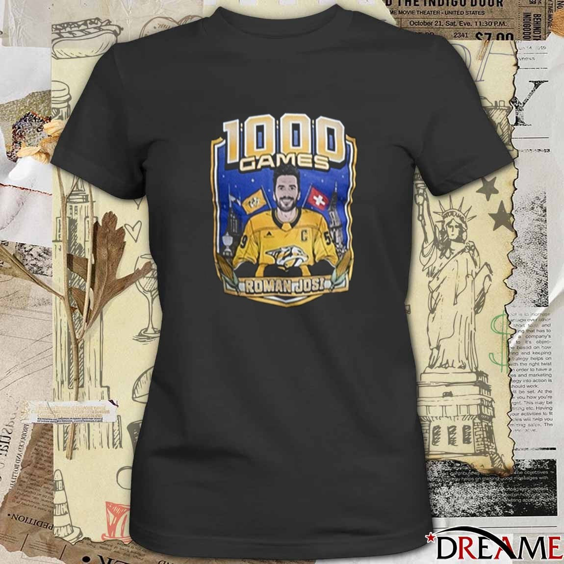 Nashville Predators Hockey Roman Josi 1,000th Game t-shirt
