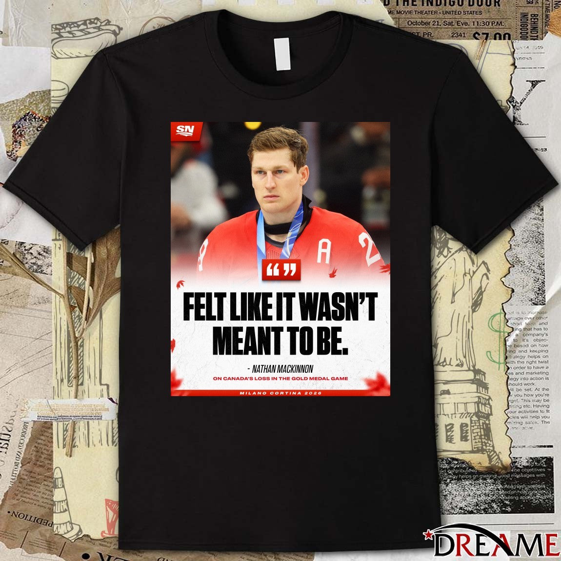 Nathan MacKinnon Felt Like It Wasn’t Meant To Be Milano Cortina 2026 Poster t-shirt