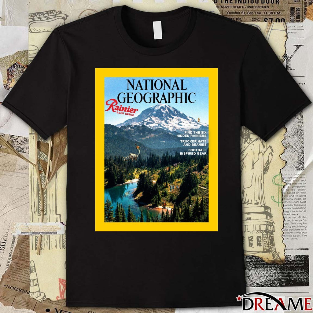 National Geographic Rainier Beer Issue Find The Six Hidden Rainiers Trucker Hats And Beanies Poster t-shirt