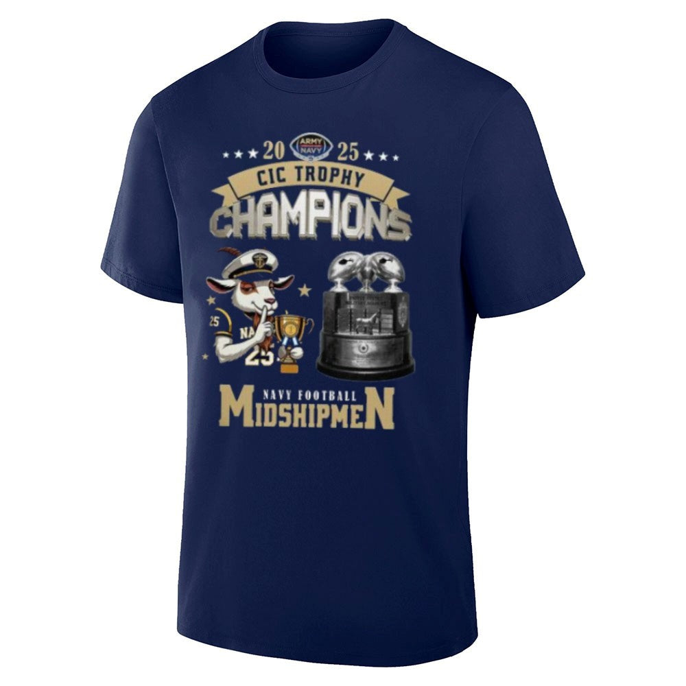 Navy Midshipmen 2025 CIC Trophy Champions Mascot Shirt