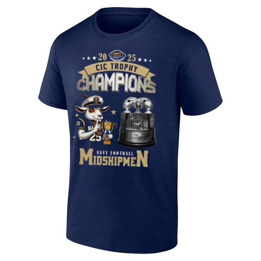 Navy Midshipmen 2025 CIC Trophy Champions Mascot Shirt