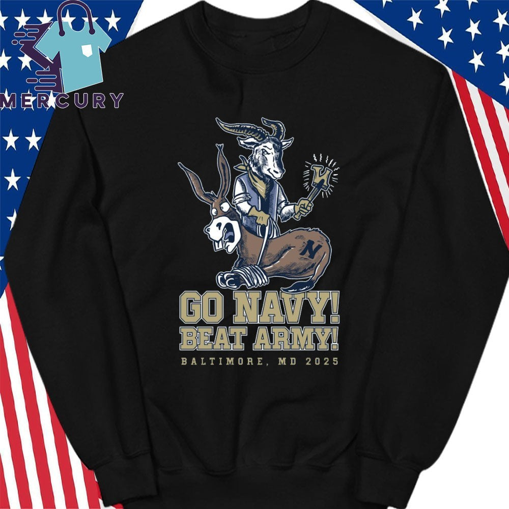 Navy Midshipmen Go Navy Beat Army Black Knights Mascot Shirt
