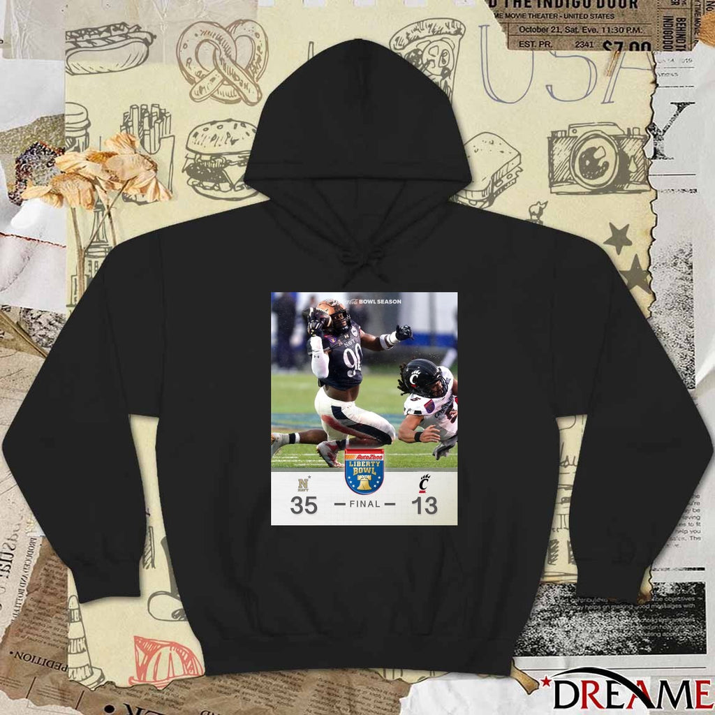 Navy Midshipmen defeated the Cincinnati Bearcats 35-13 2026 AutoZone Liberty Bowl Poster t-shirt