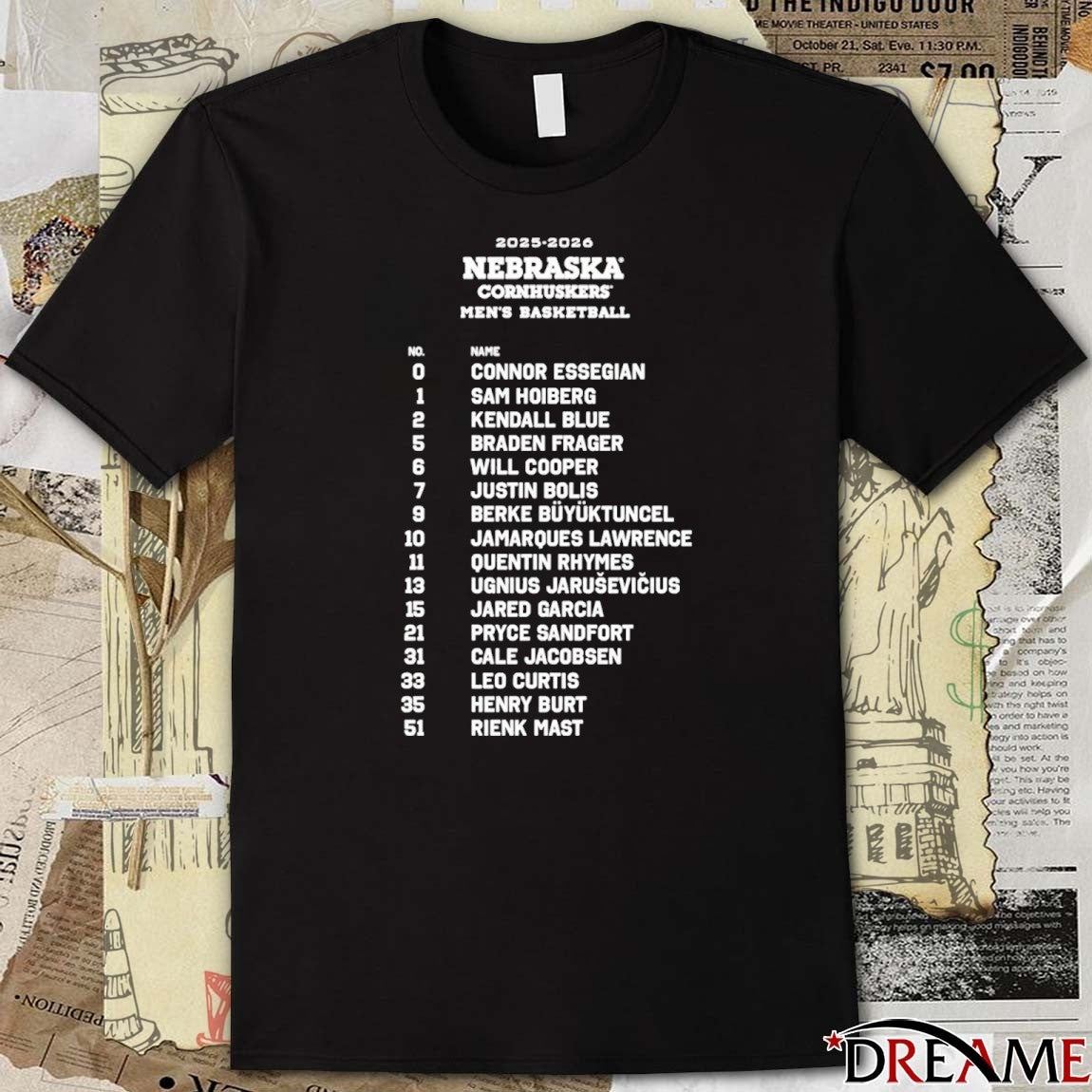 Nebraska Cornhuskers MBB Nebrasketball 2025-26 Connor Essegian Sam Hoiberg t-shirt