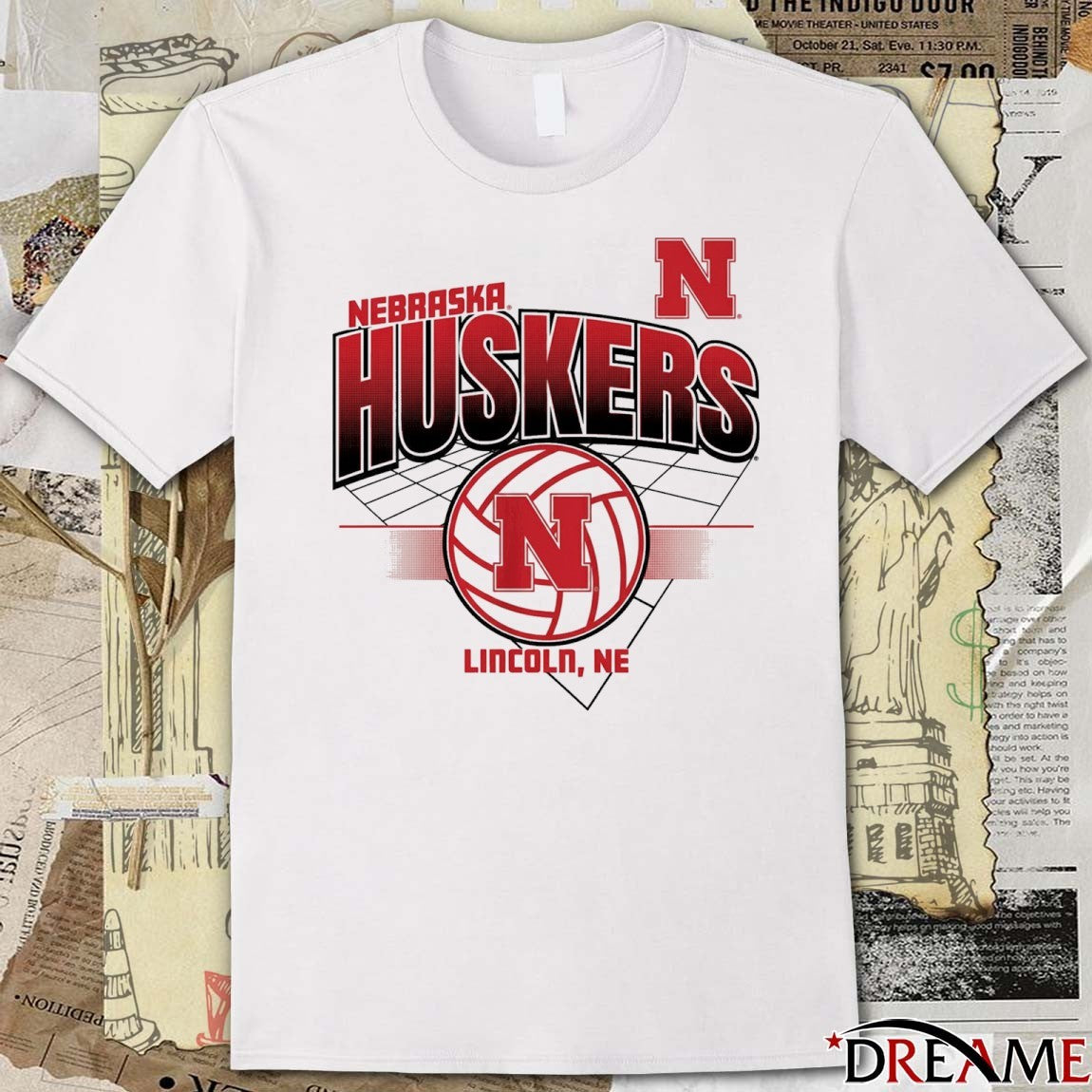 Nebraska Cornhuskers Volleyball Grid Lincoln NE t-shirt