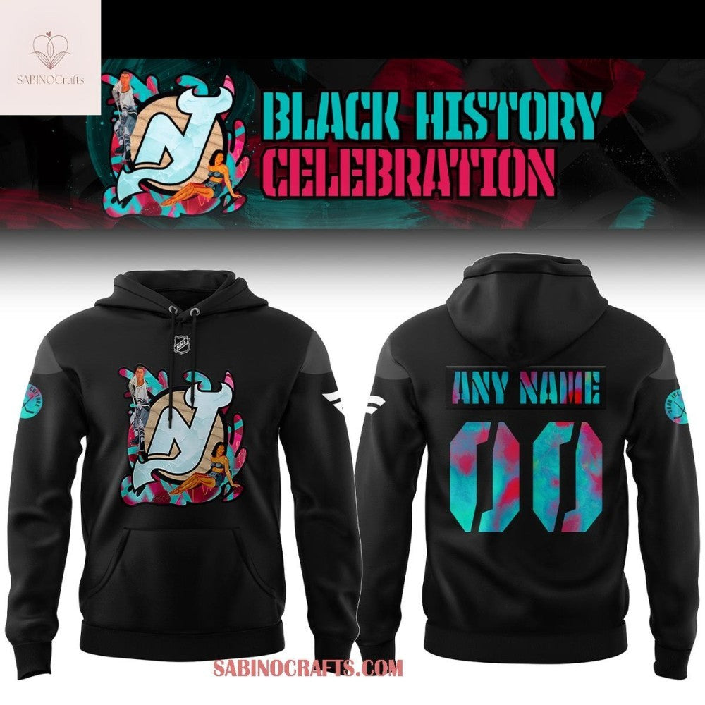 New Jersey Devils Black History 2026 NHL Night Hoodie Shirt