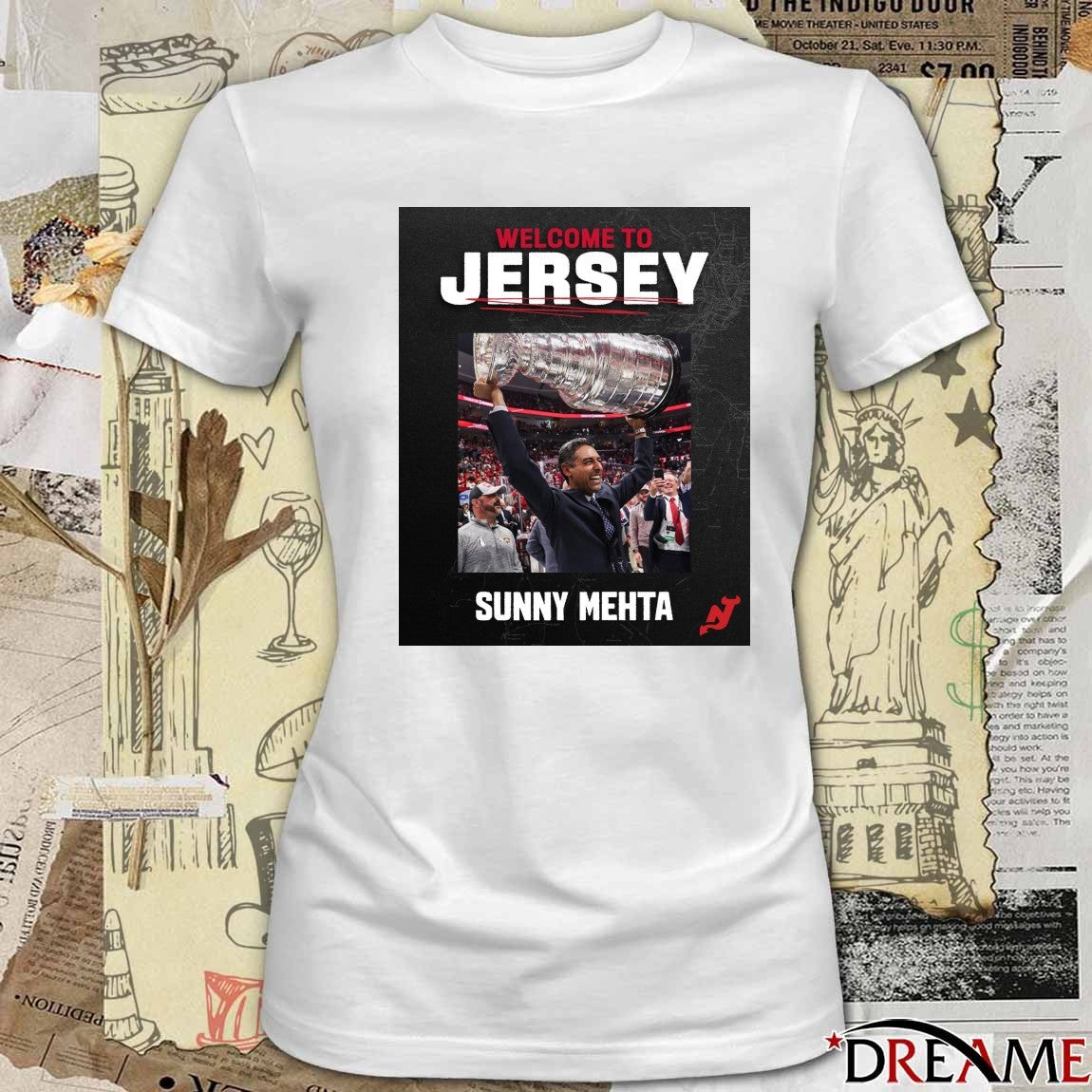 New Jersey Devils Welcome To Jersey Sunny Mehta 2026 Poster t-shirt