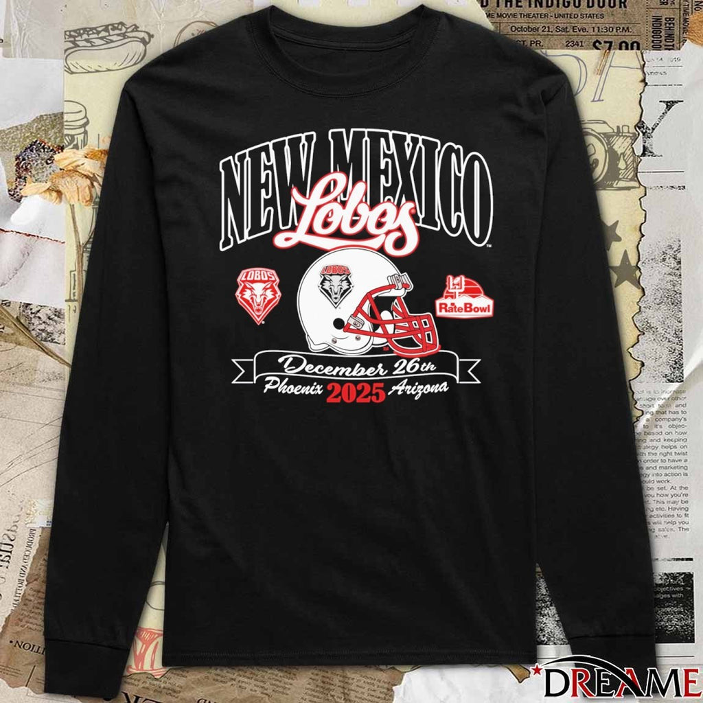 New Mexico Lobos 2025 Rate Bowl December 26th Phoenix, Arizona Helmet t-shirt