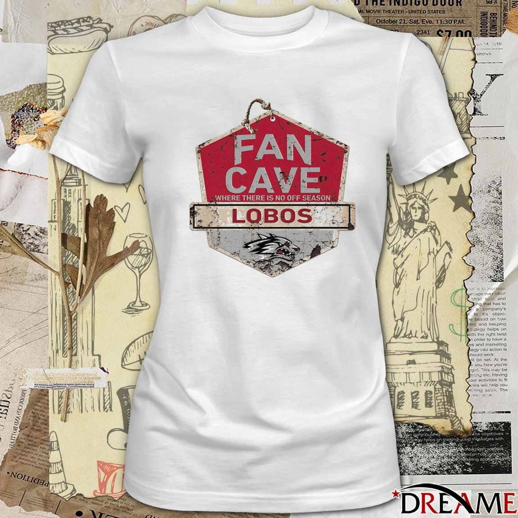 New Mexico Lobos Fan Cave Where There Is No Off Season t-shirt