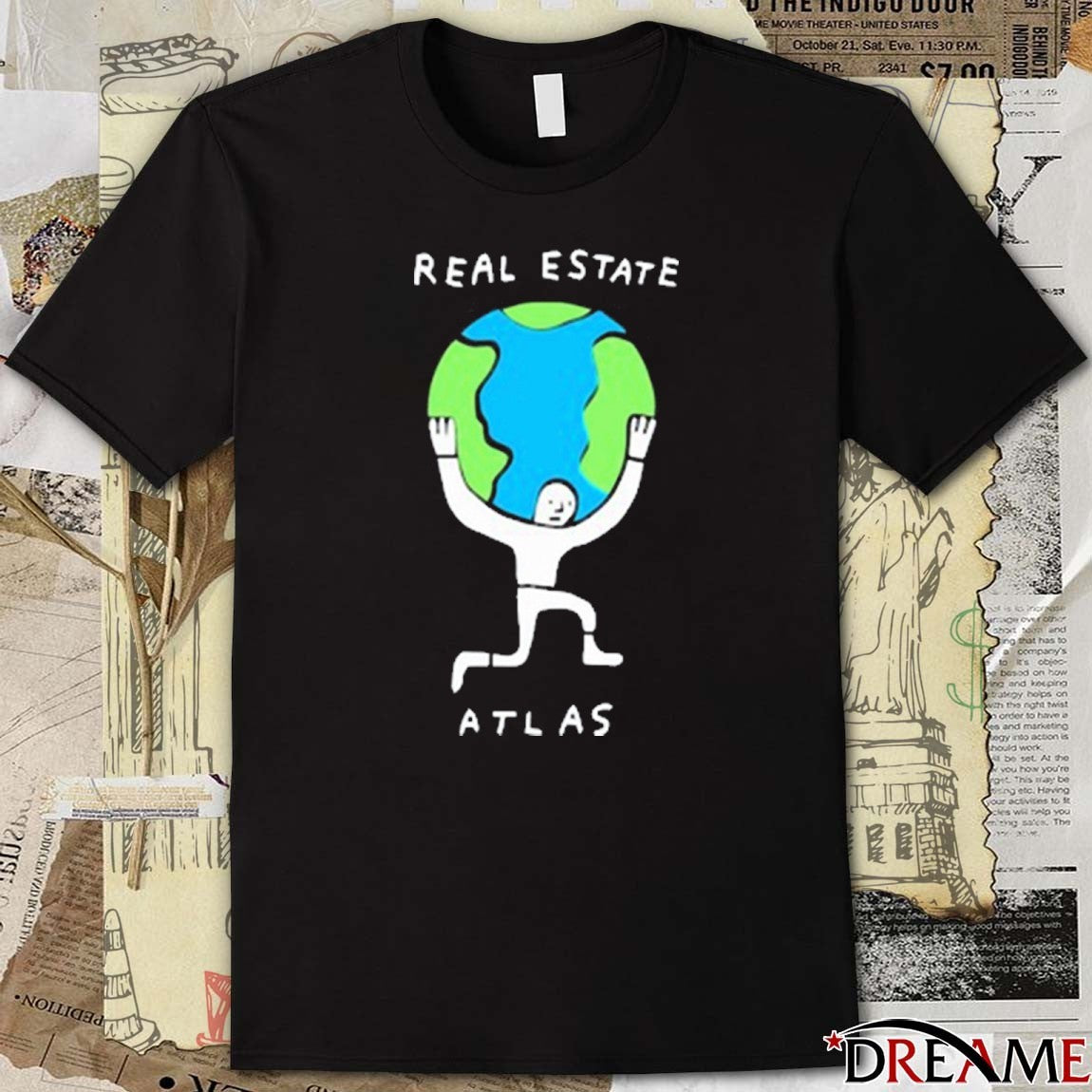 New Real Estate Atlas Planet Earth Graphic t-shirt