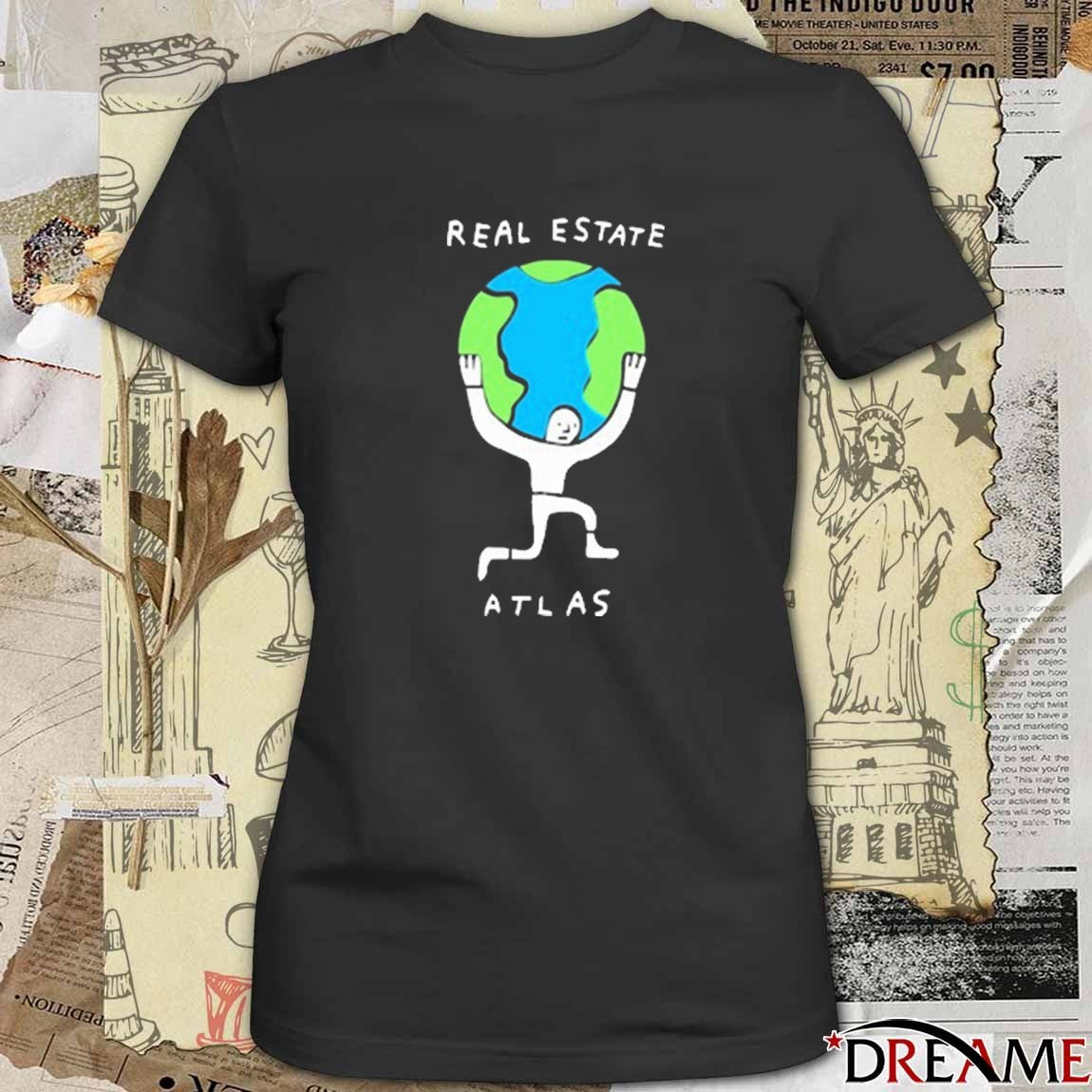 New Real Estate Atlas Planet Earth Graphic t-shirt