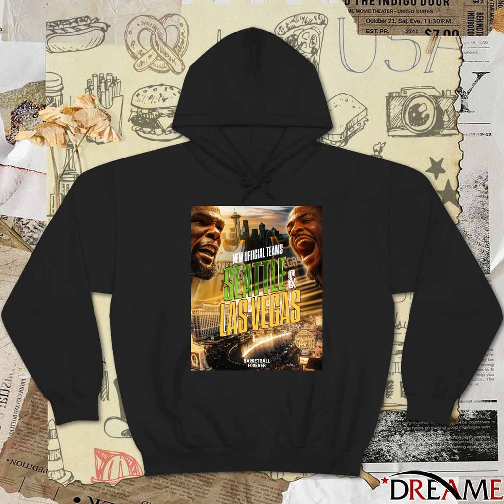 New Teams Seattle And Las Vegas Basketball Forever 2026 Poster t-shirt