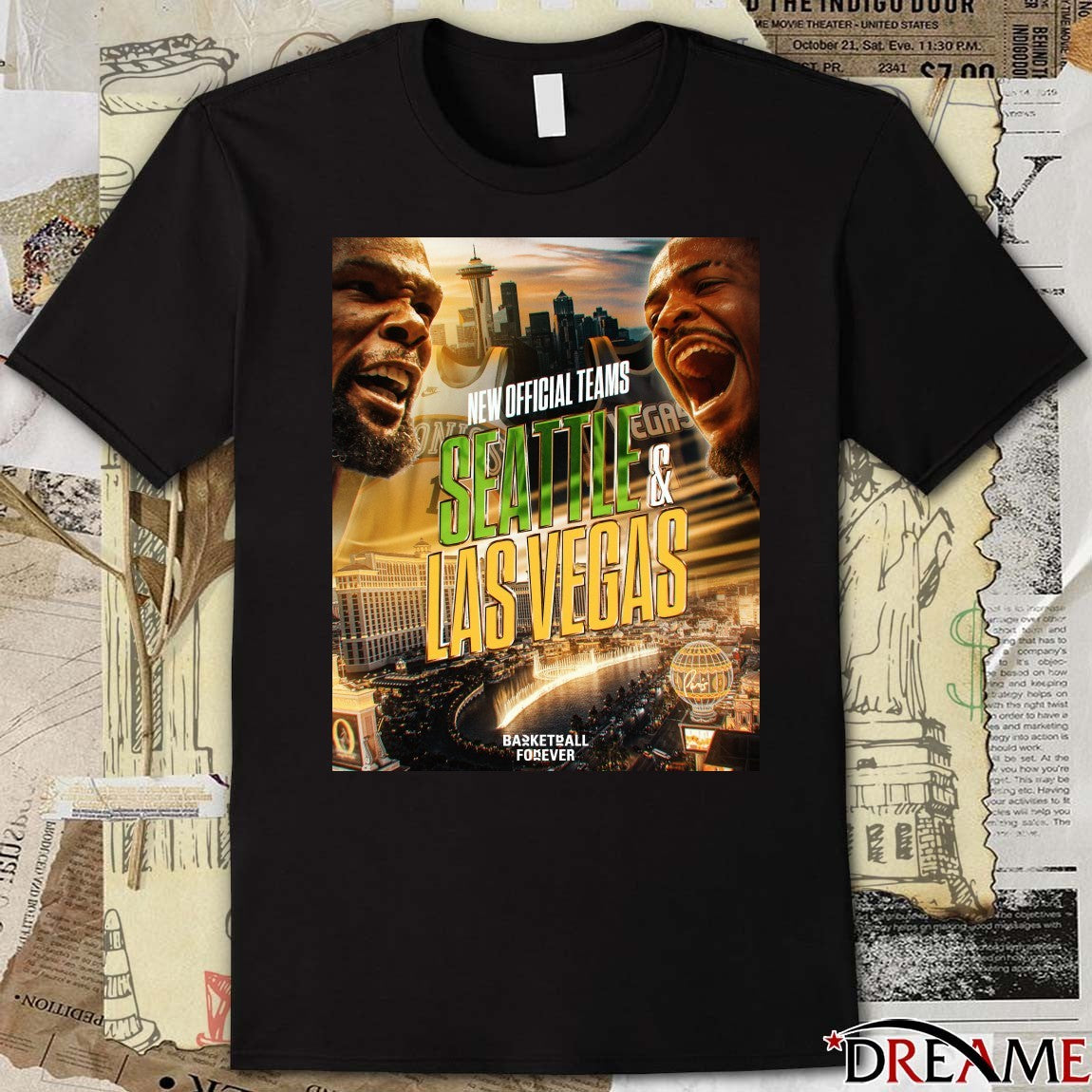 New Teams Seattle And Las Vegas Basketball Forever 2026 Poster t-shirt